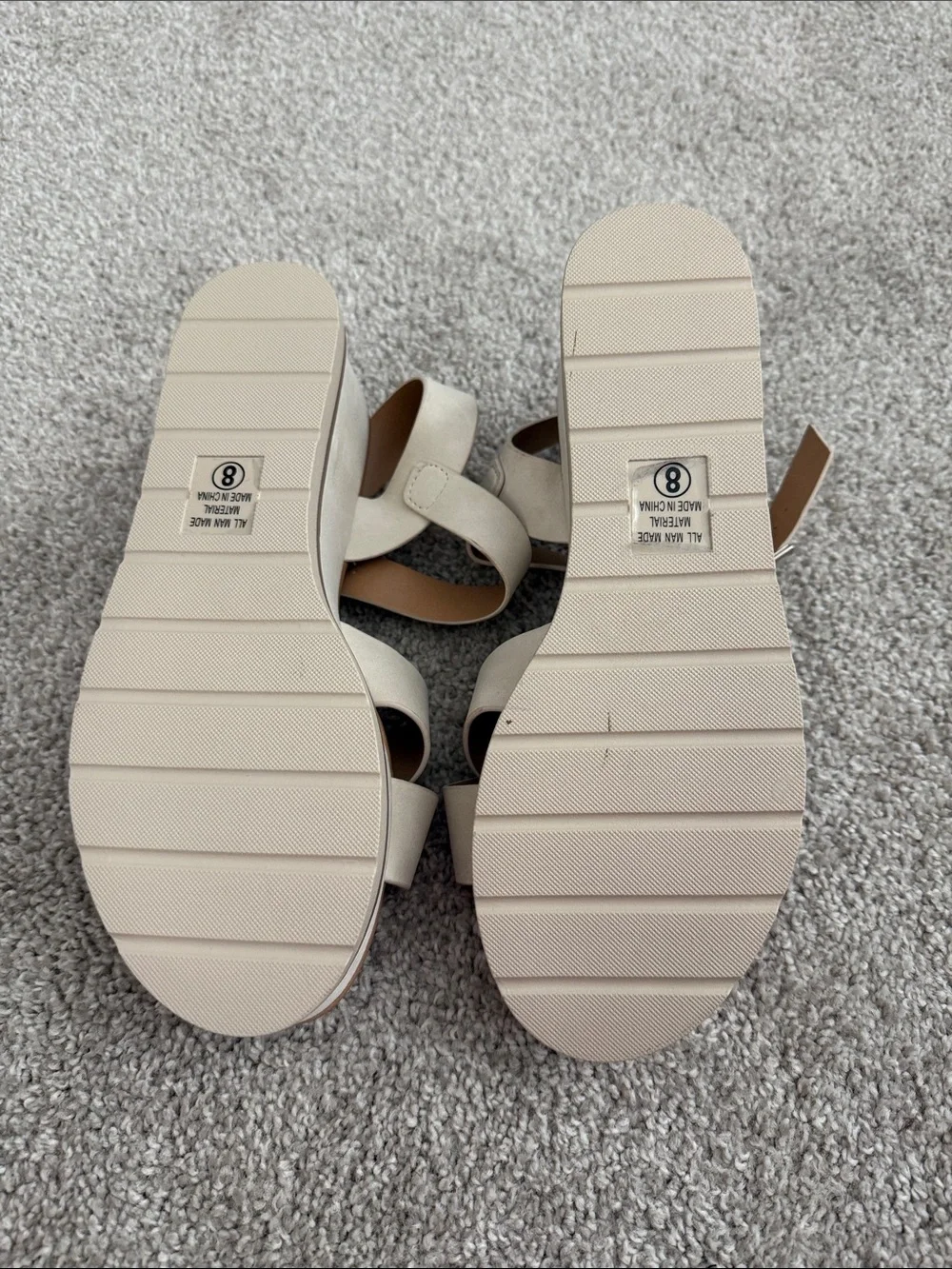 Soda Women's Ivory Cross-Strap Platform Sandals